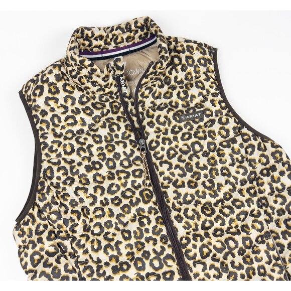 Ariat Jackets & Blazers - Ariat Ideal Duck Down Vest Women's Large Leopard Print Puffer Full Zip Packable